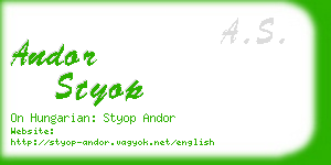 andor styop business card